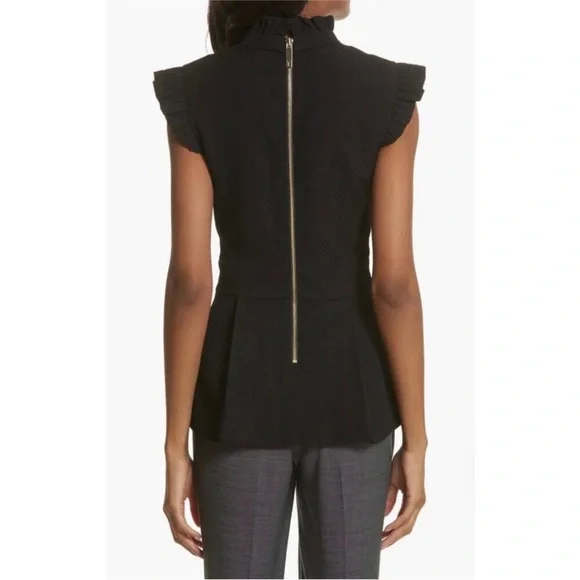 Ted Baker Elegant Black Peplum Top - Picture 2 of 8